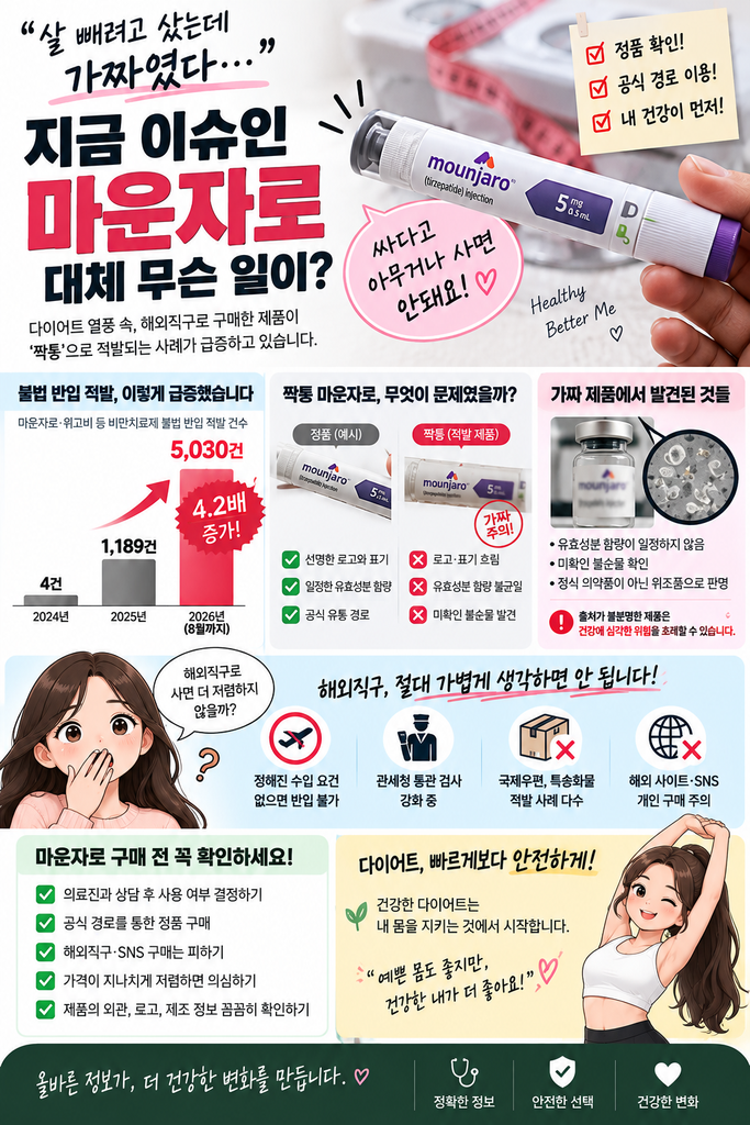 마운자로 다이어트와 짝퉁 마운자로 주의사항 인포그래픽